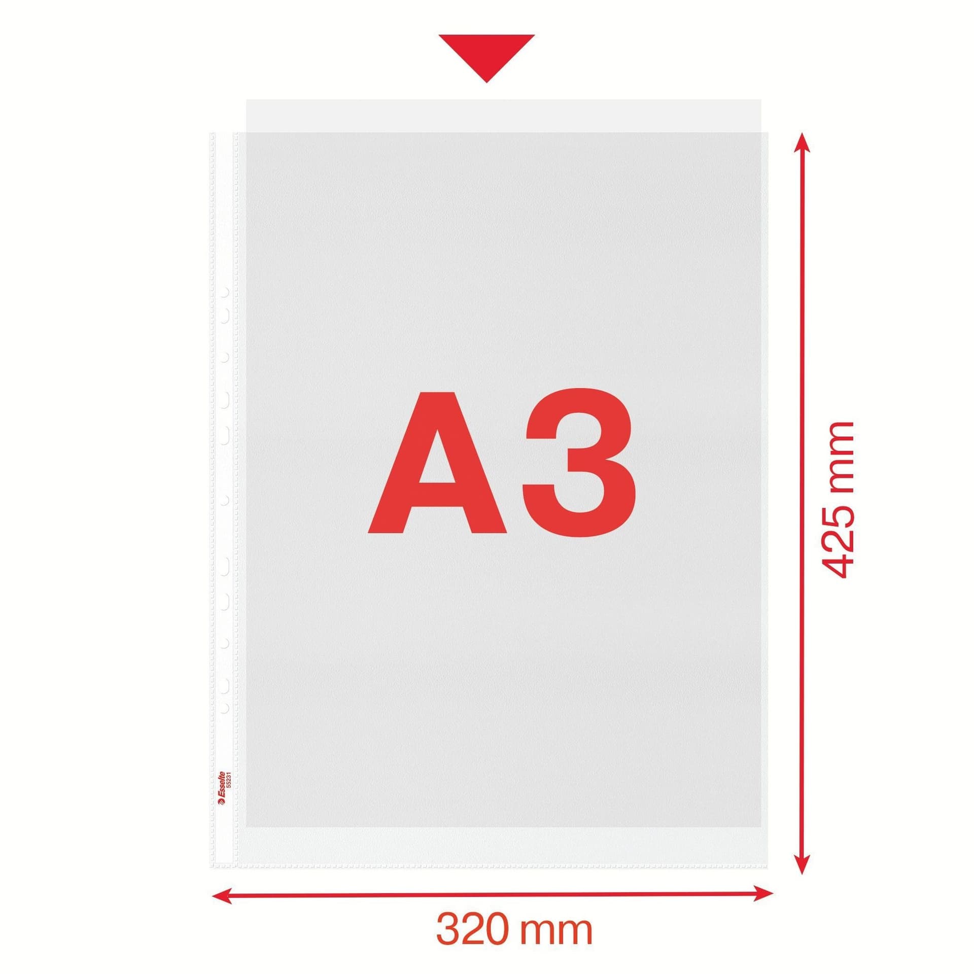 Showtas Esselte PP A3 recht 50 stuks 2