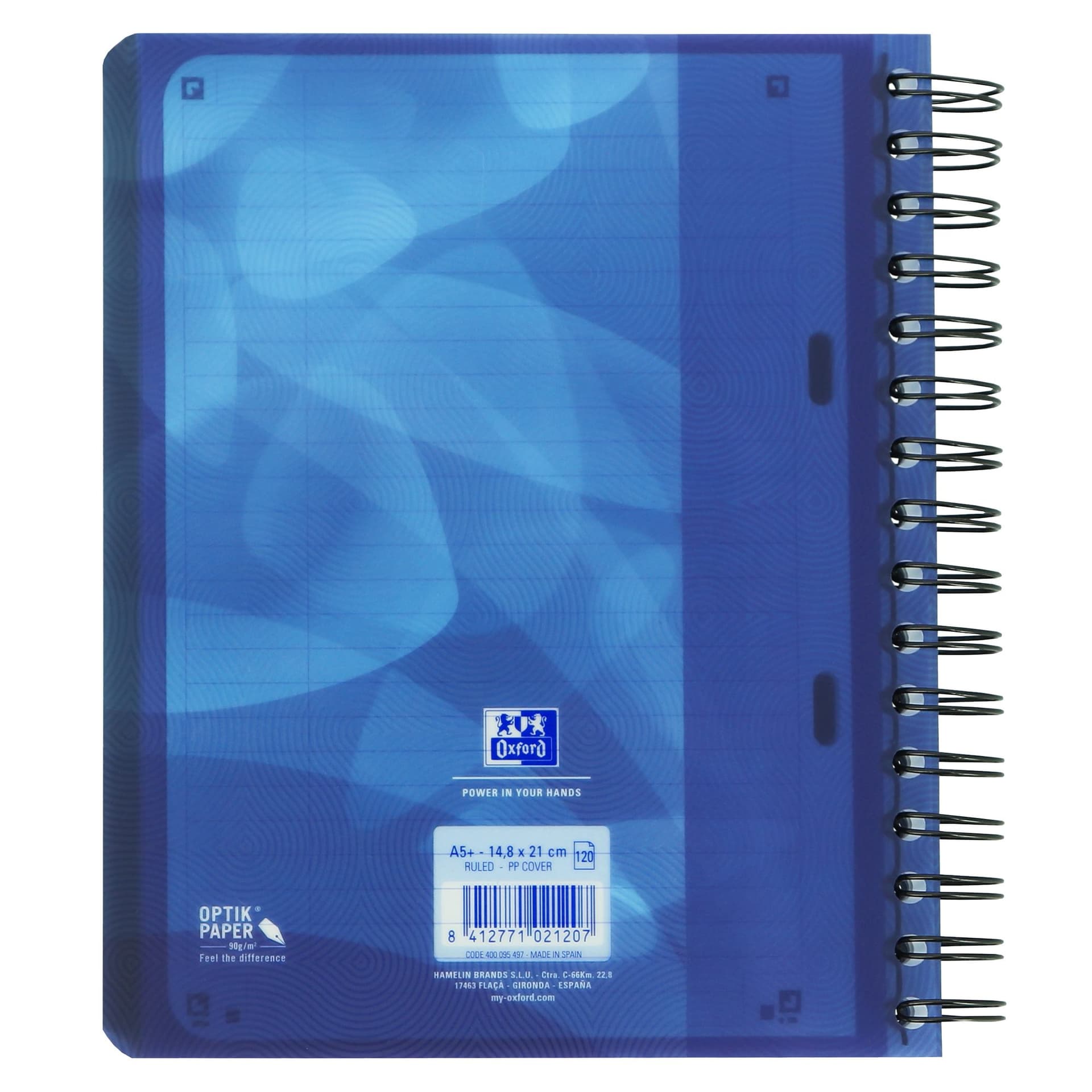 Projectboek Oxford School A5+ lijn 6-gaats 240 pagina's 80gr blauw 2