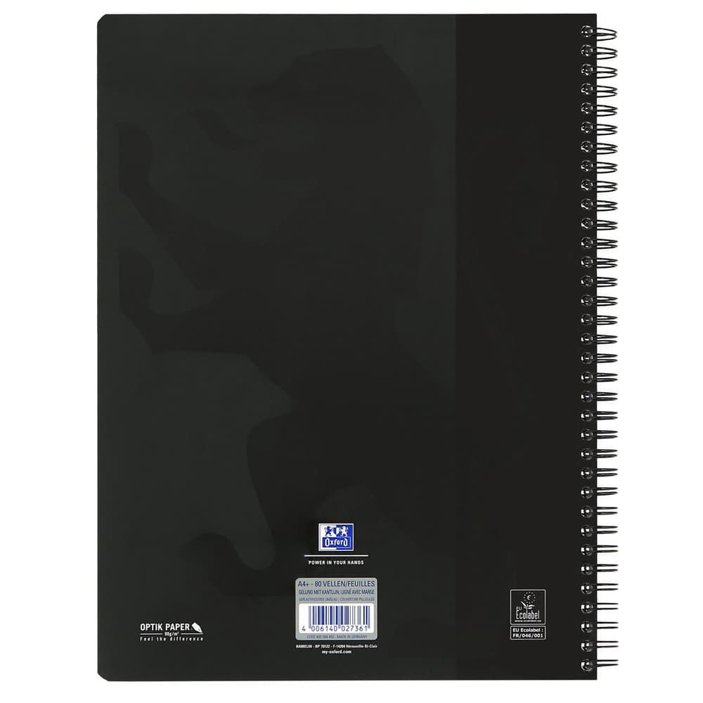 Collegeblok Oxford School A4+ lijn 23-gaats 160 pagina's 80gr zwart 6