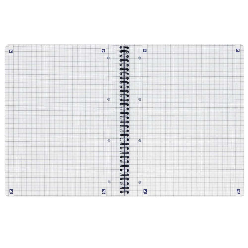 Collegeblok Oxford A4+ ruit 5x5mm 4-gaats 180 pagina's 80gr zwart 2