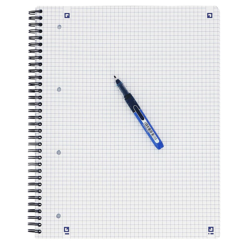 Collegeblok Oxford A4+ ruit 5x5mm 4-gaats 180 pagina's 80gr zwart 4