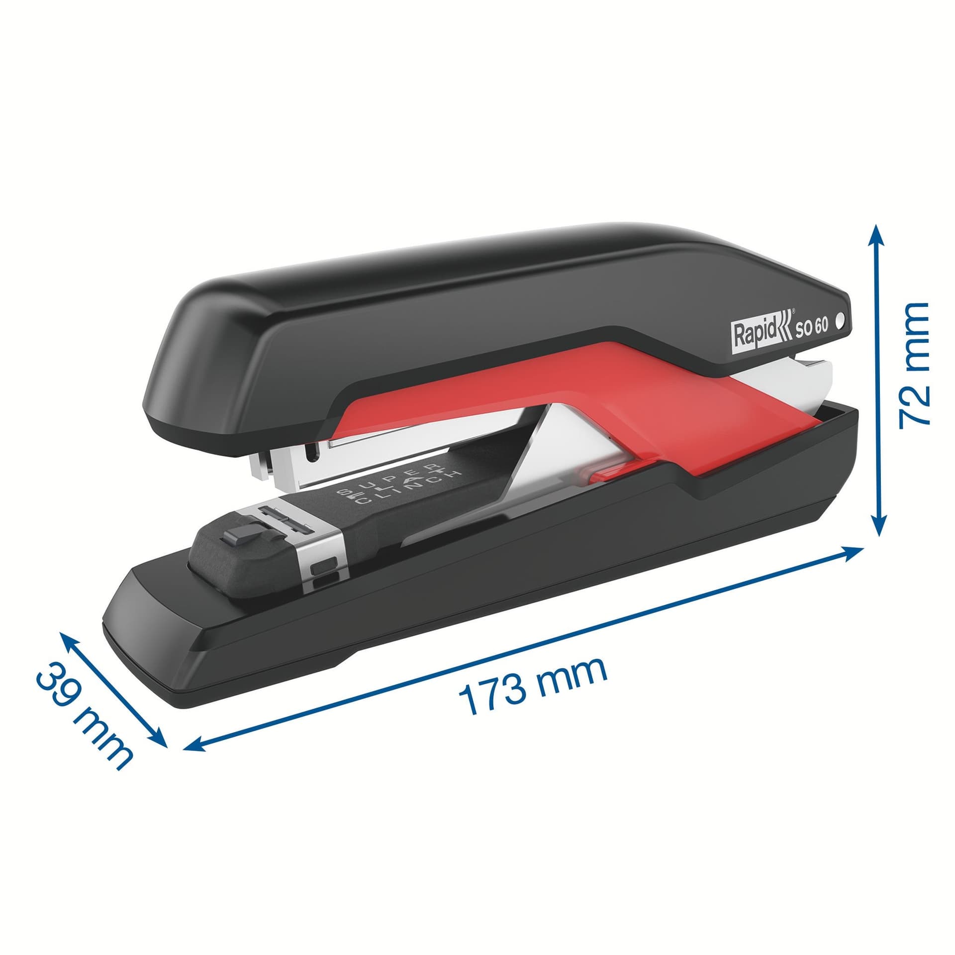 Bureaunietmachine Rapid Supreme fullstrip S1O60 60 vel zwart/rood 3