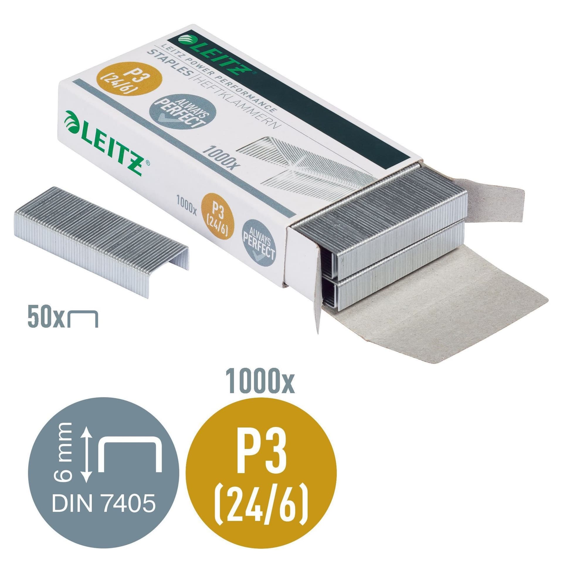 Nieten Leitz 24/6 verzinkt 1000 stuks 3