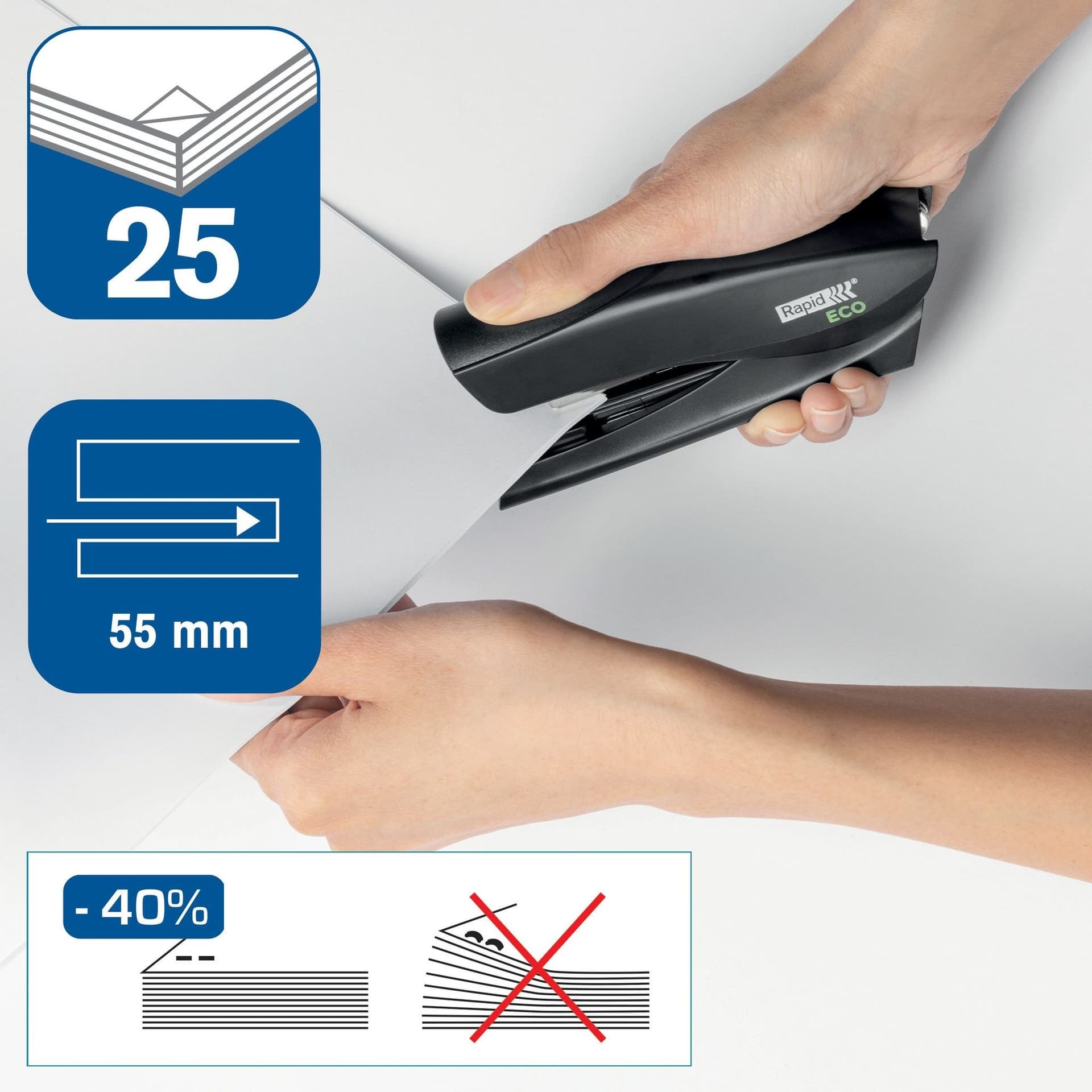 Nietmachine Rapid Fashion Eco half-strip 25 vel zwart 2