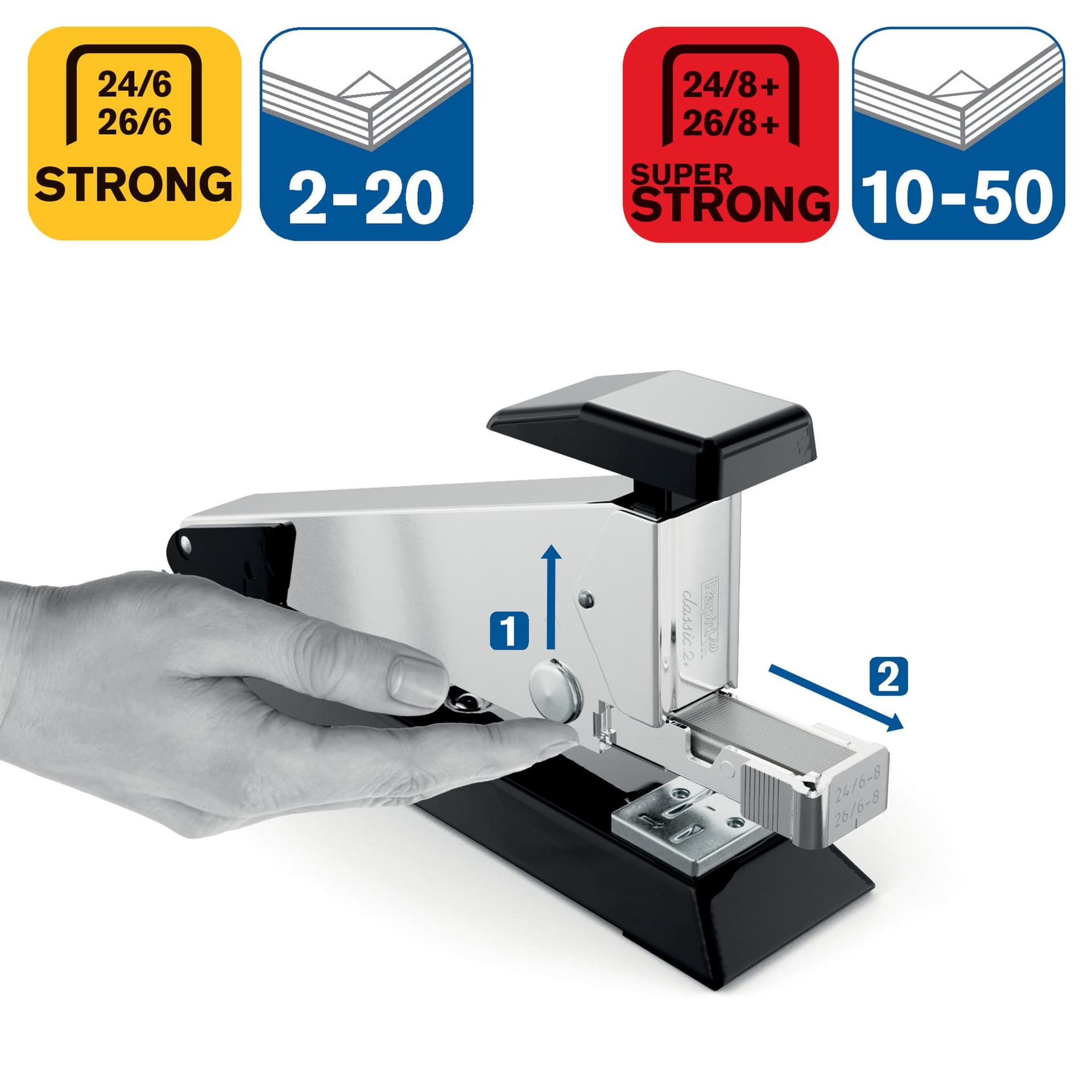 Nietmachine Rapid Retro Classic full-strip K2 50 vel zwart 6