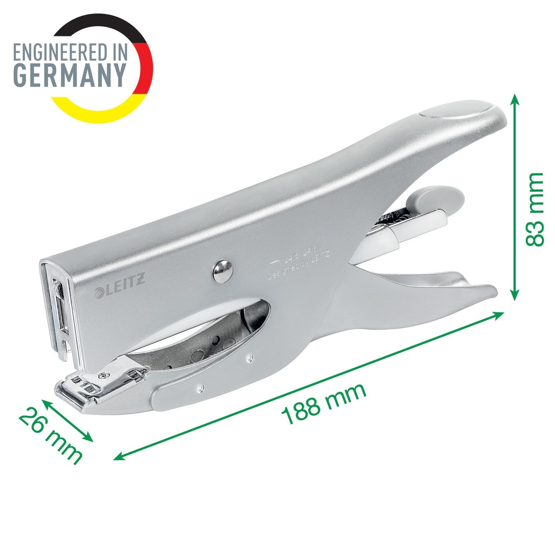 Niettang Leitz achterlaadmodel P3 40 vel zilver 2
