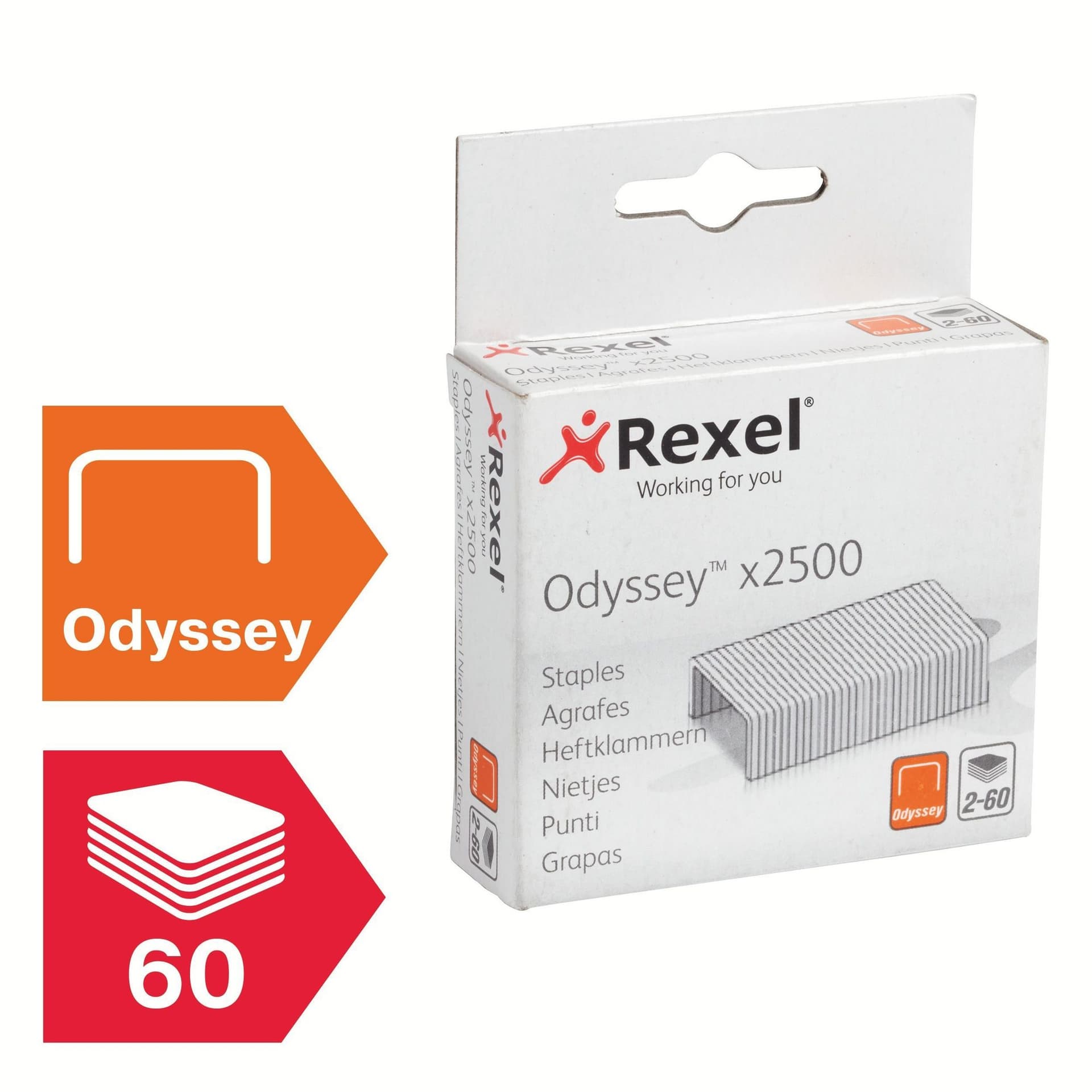Nieten Rexel Odyssey verzinkt 2500 stuks 2