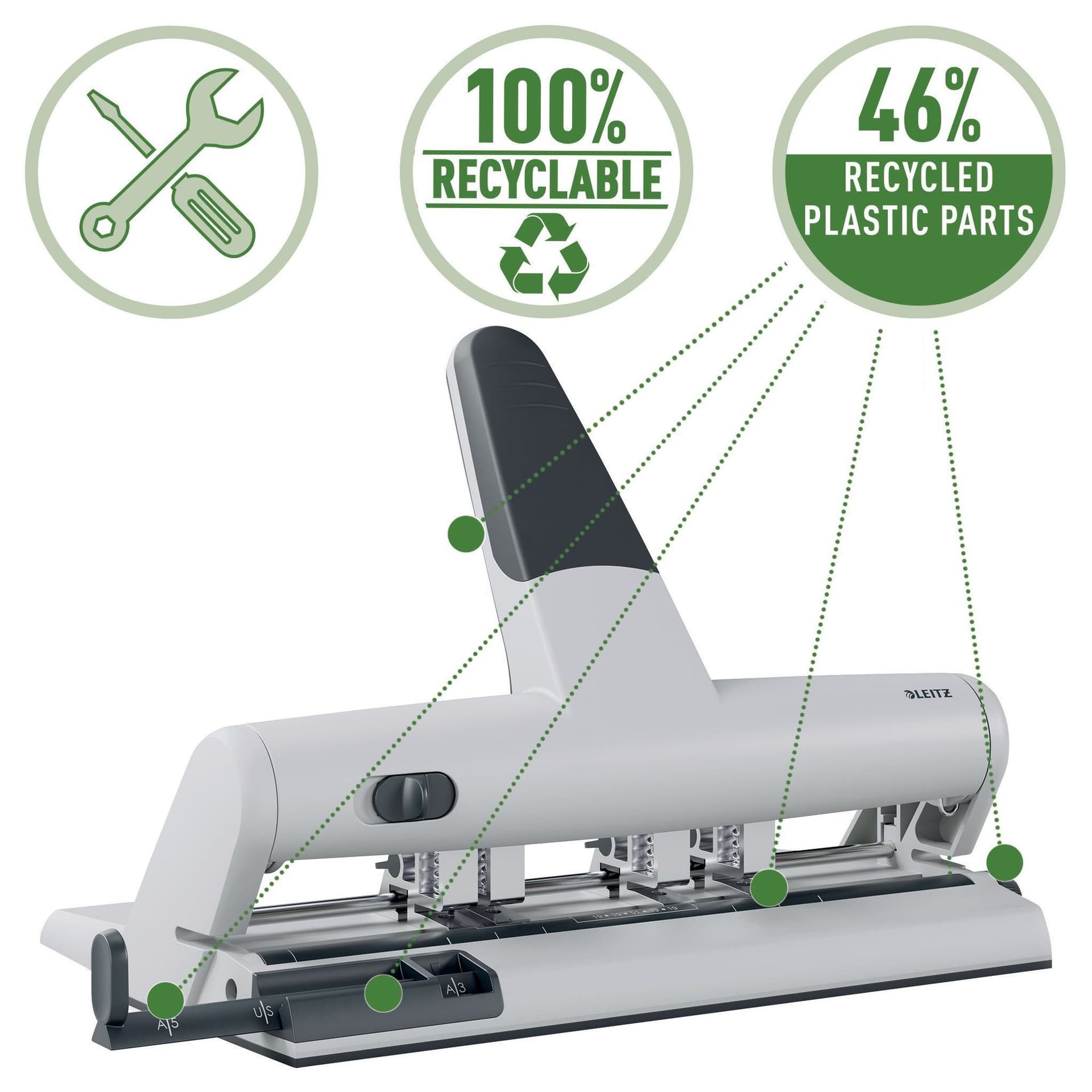 Perforator Leitz 5114 AKTO variabele multi zilver 4