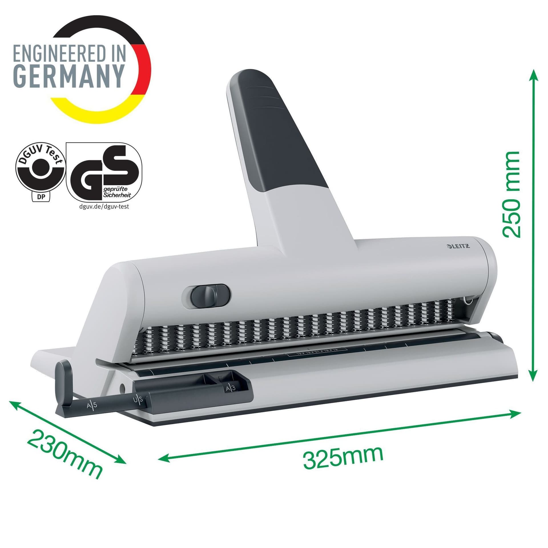 Perforator Leitz 5115 heavy duty 23 gaats zilver 2