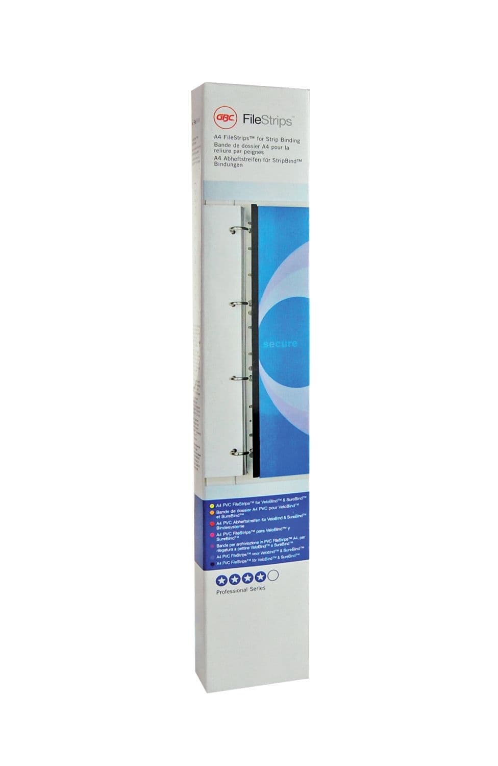 Filestrip GBC 21-gaats A4 transparant 100stuks 2