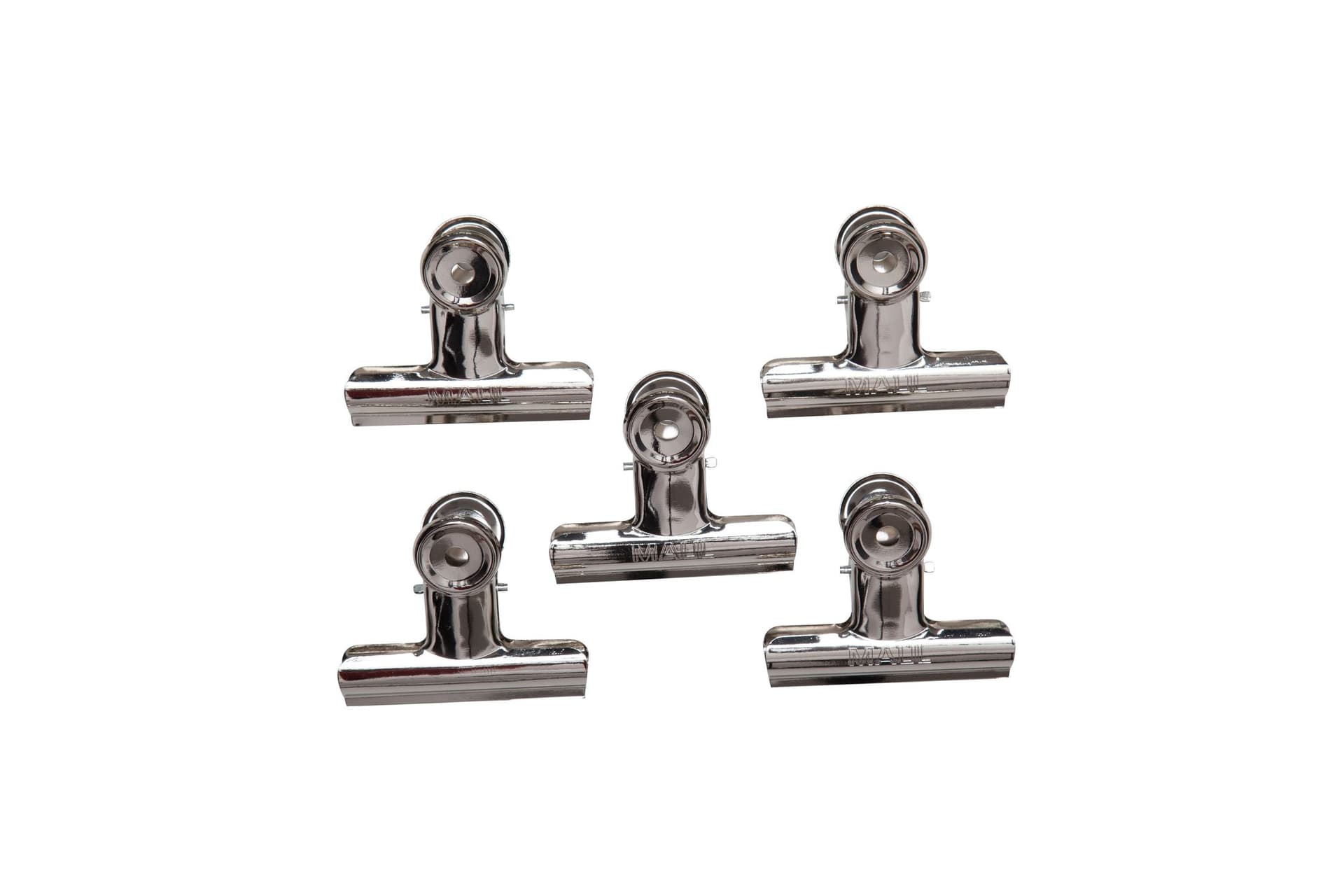 Papierklem MAUL Bulldog 70mm capaciteit 40mm zilver 5 stuks 7