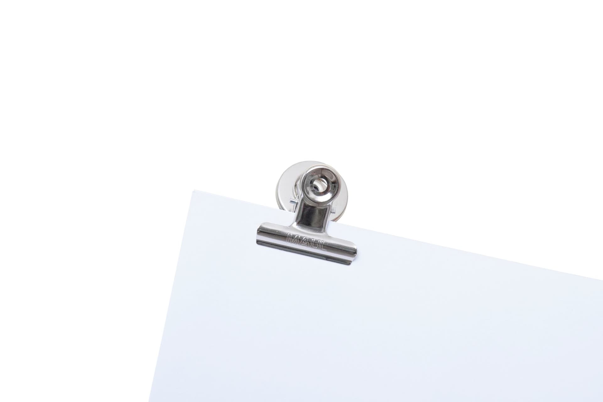 Papierklem MAUL Bulldog met magneet 40mm zilver 2 stuks 5