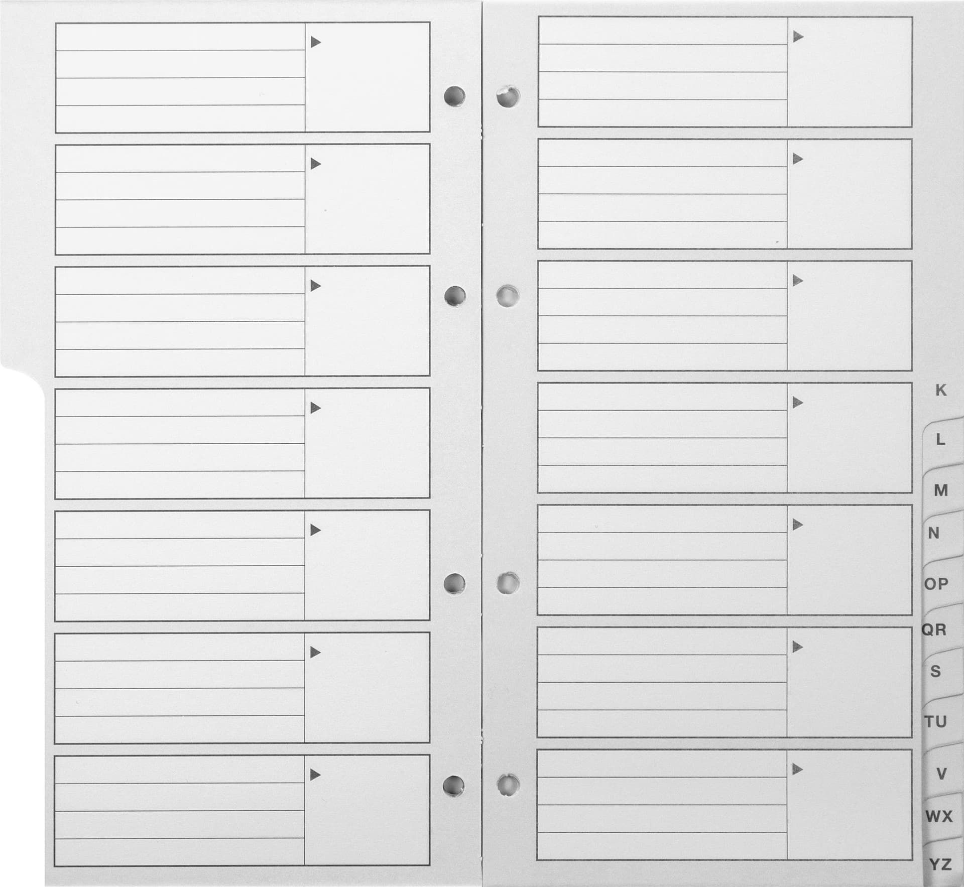 Telefoonregister navulling Kangaro A-Z 200x100mm 4-rings 2