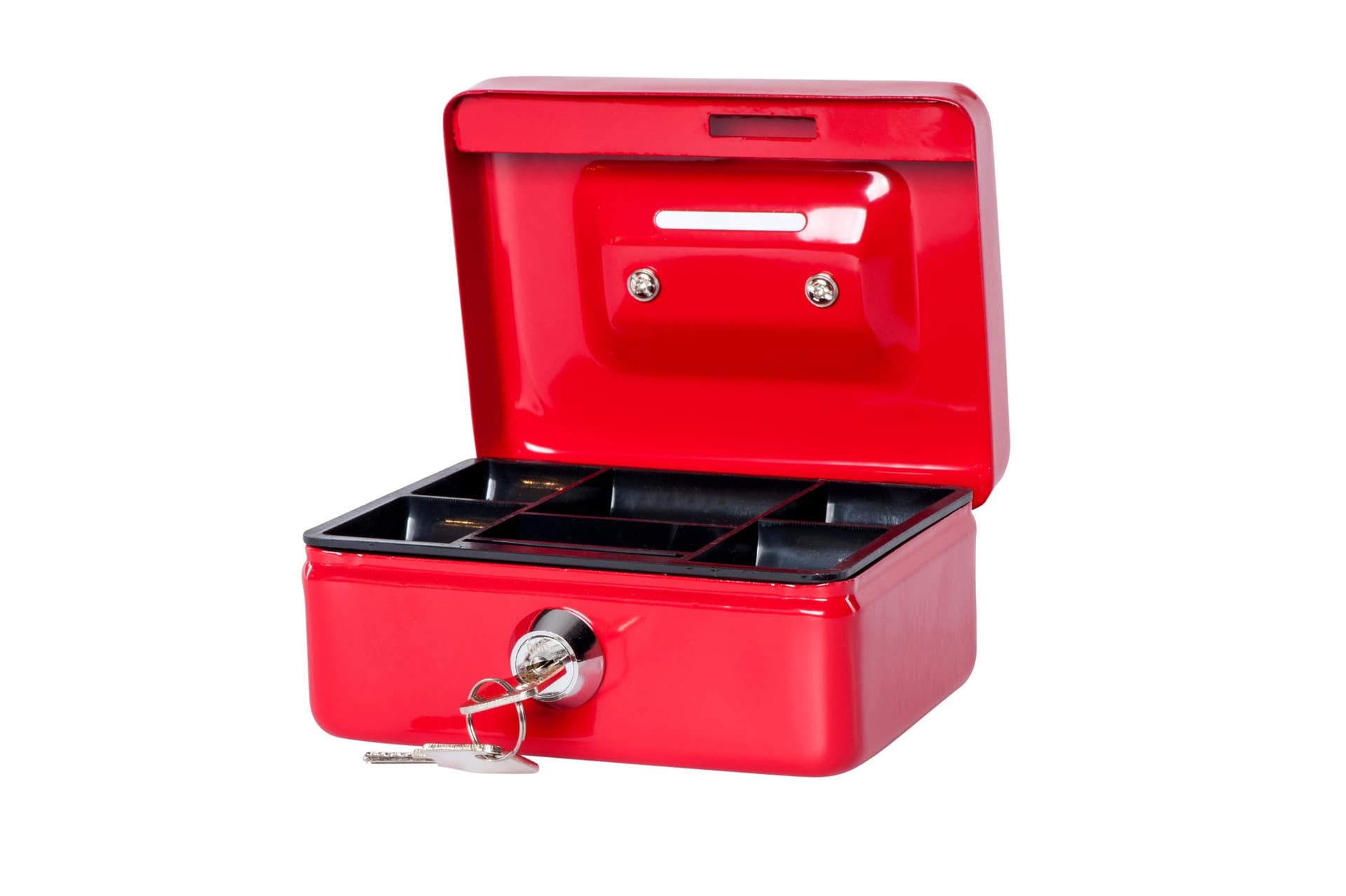 Geldkist MAUL met muntgleuf en slot 125x95x60mm rood 4
