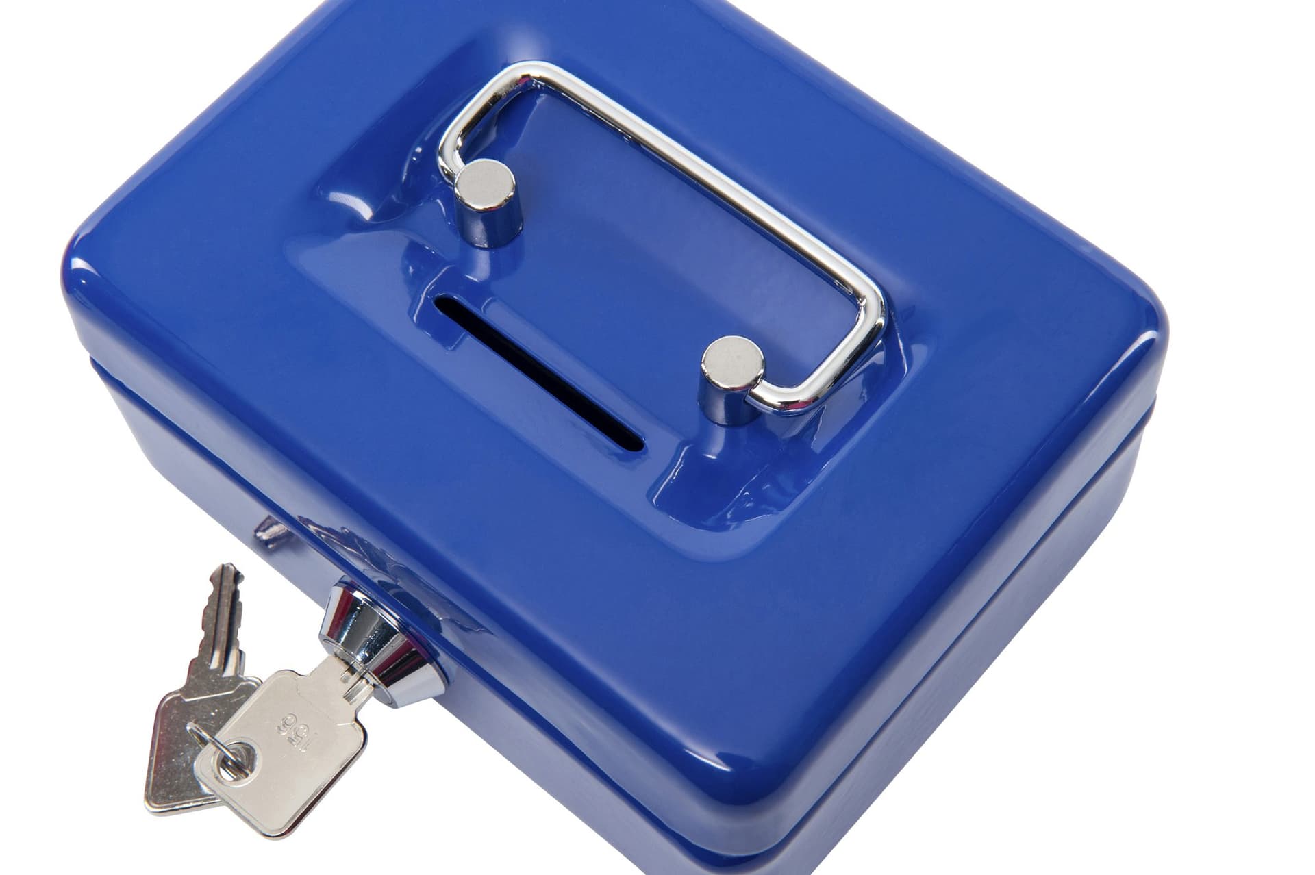Geldkist MAUL met muntgleuf en slot 125x95x60mm blauw 2