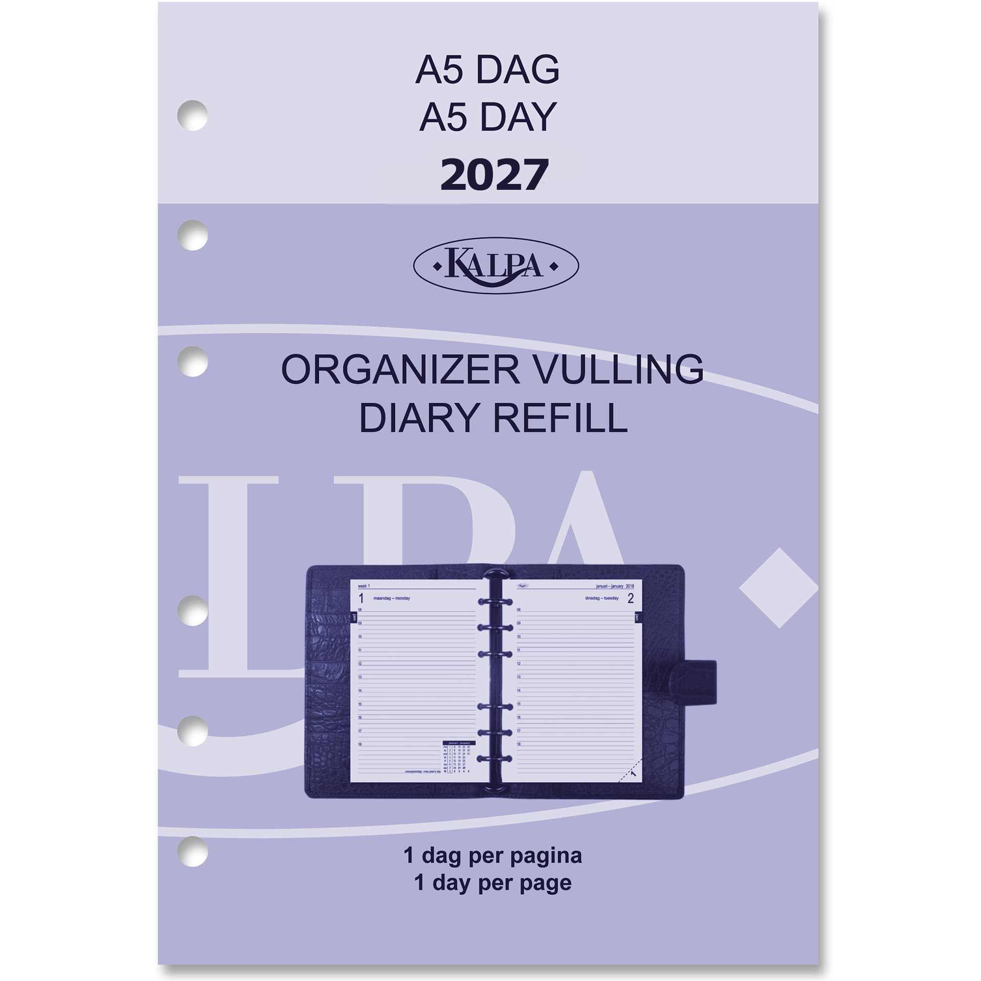 Agendavulling 2027 Kalpa A5 1dag/1pagina