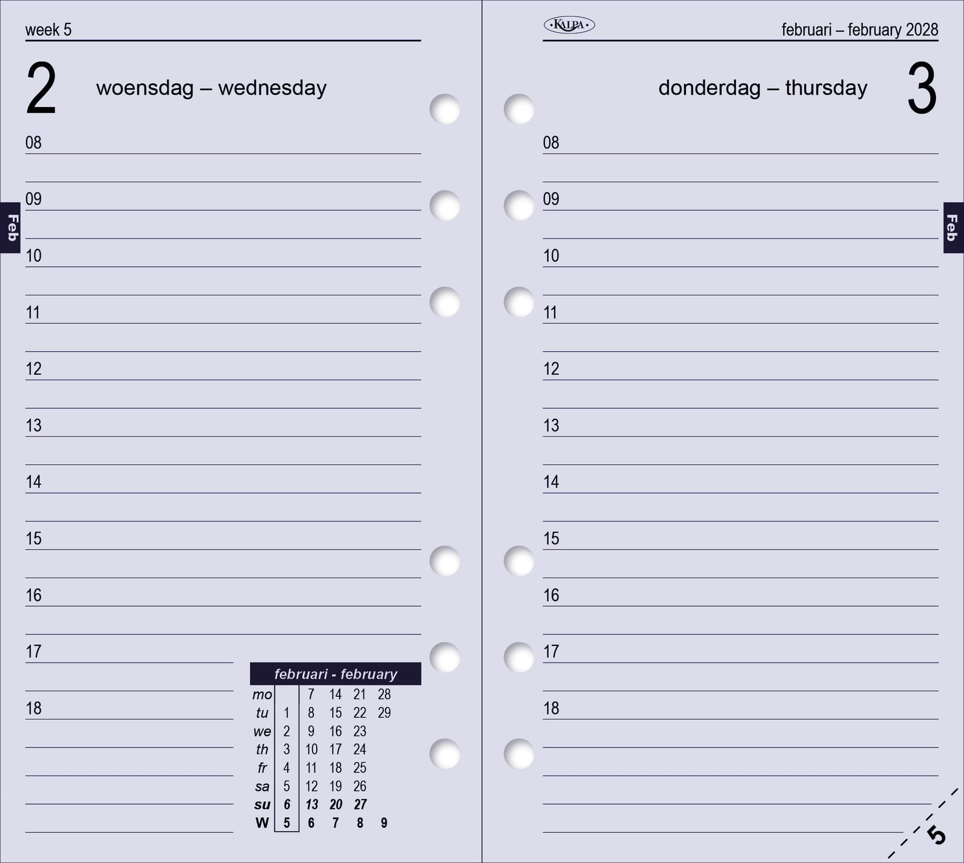Agendavulling 2027 Kalpa Personal 1dag/1pagina 8