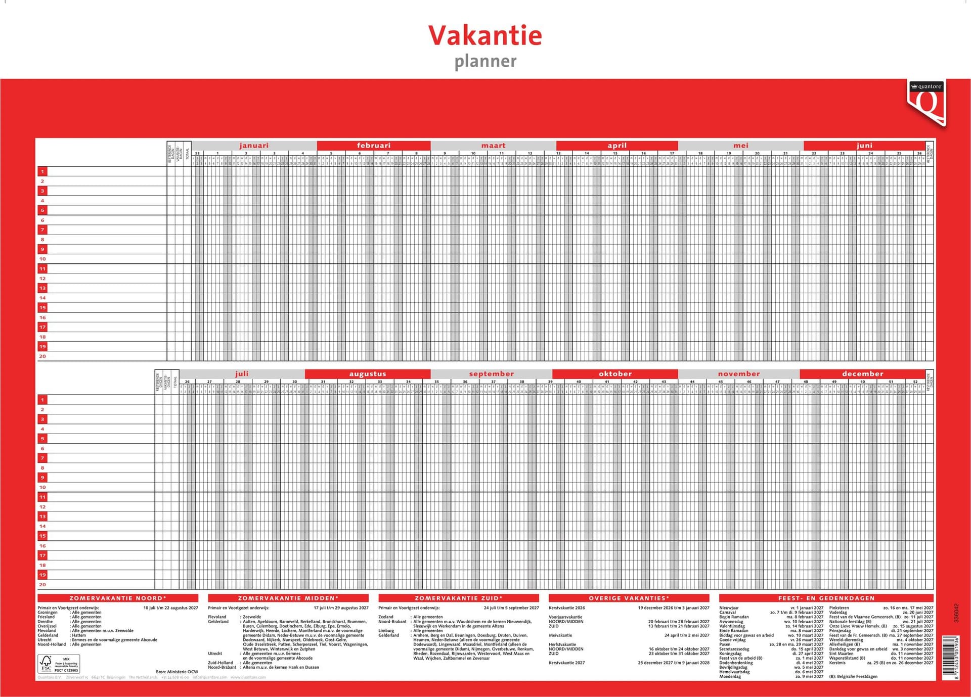 Vakantieplanner 2027 Quantore 2
