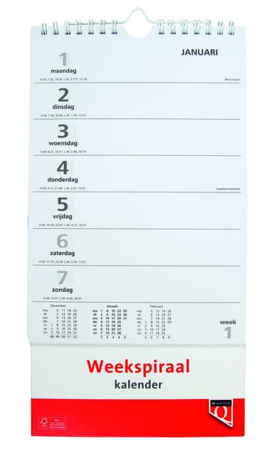 Weekspiraalkalender 2027 Quantore