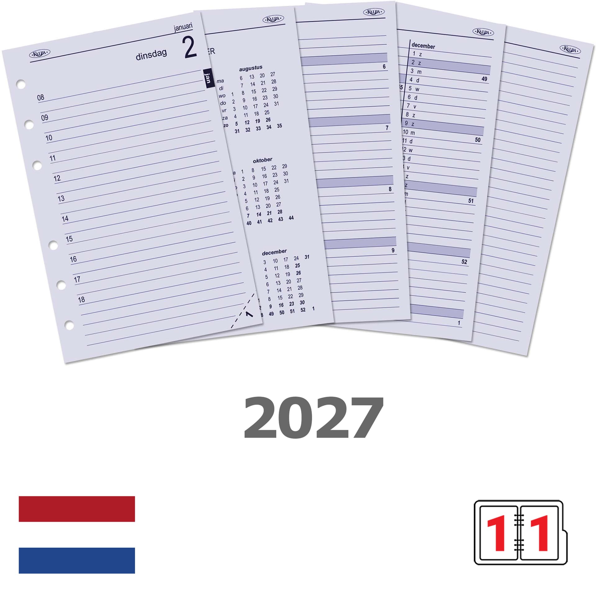 Agendavulling 2027 Kalpa Senior 1dag/1pagina 2