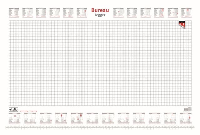 Bureau-onderlegblok 2027 Quantore ruit 56,5X36cm  wit