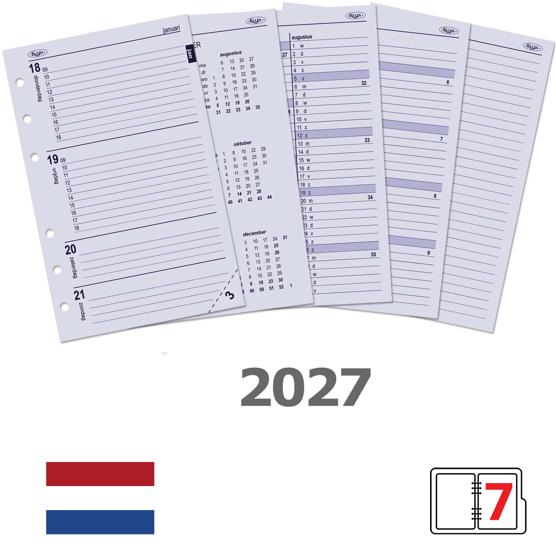 Agendavulling 2027 Kalpa Senior 7dagen/2pagina's 2