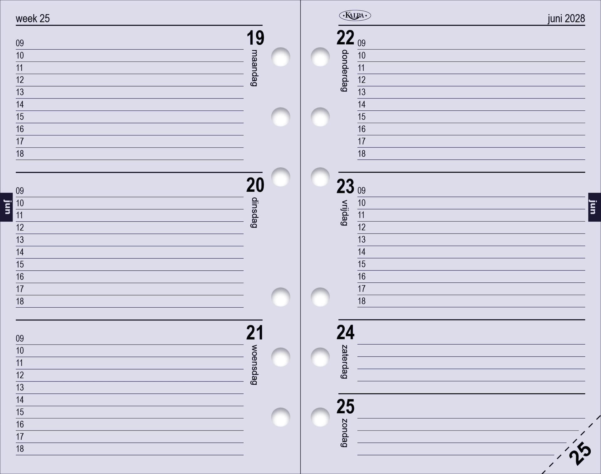 Agendavulling 2027 Kalpa Senior 7dagen/2pagina's 7