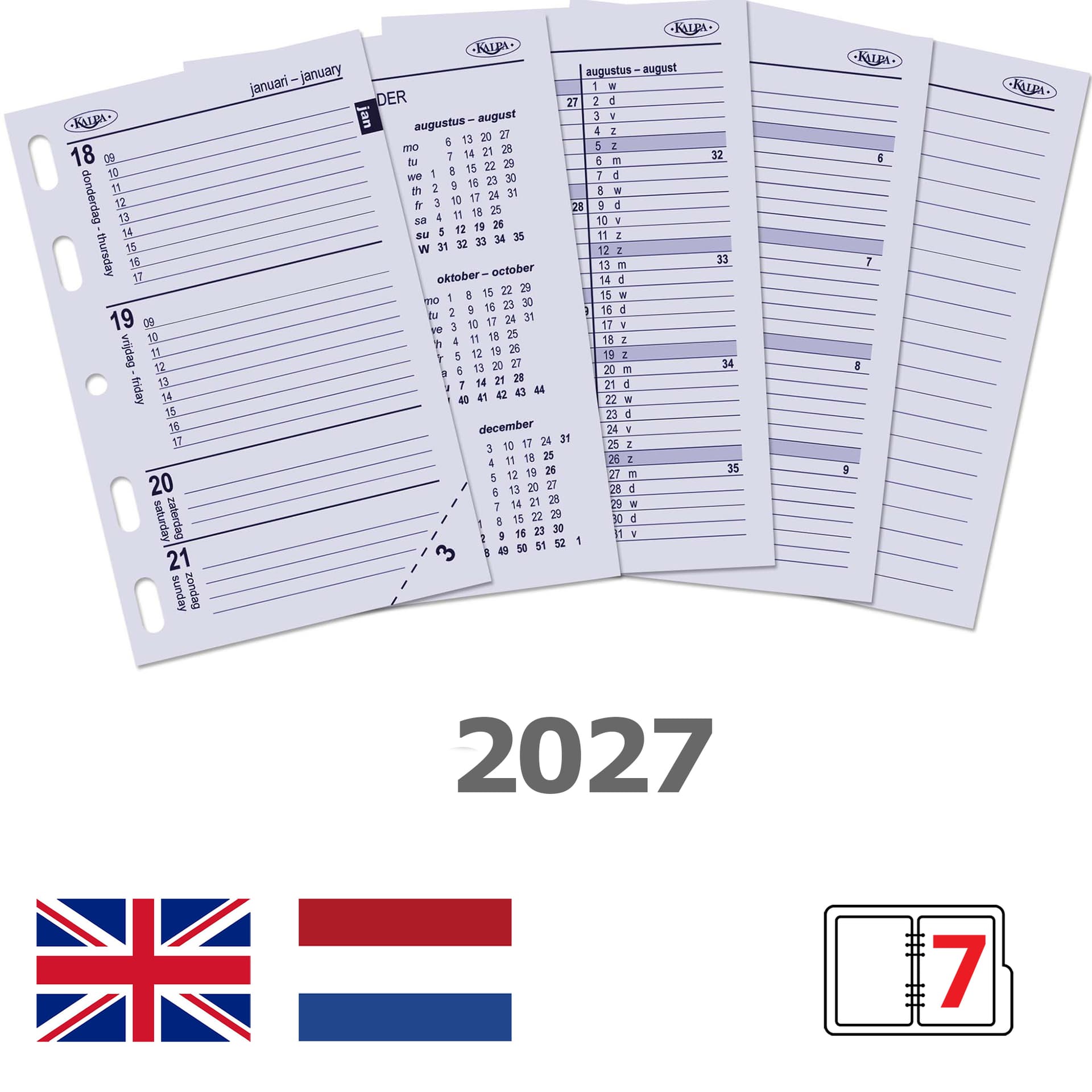 Agendavulling 2027 Kalpa Mini 7dagen/2pagina's 2