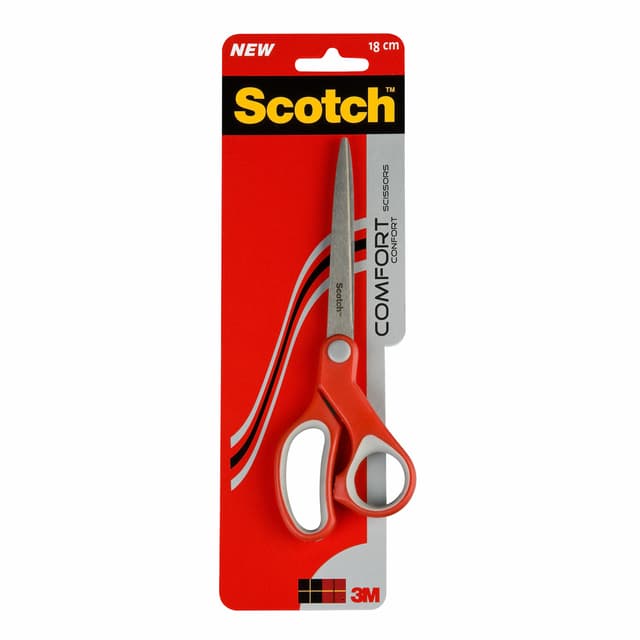 Schaar Scotch 18cm comfort rood blister 4