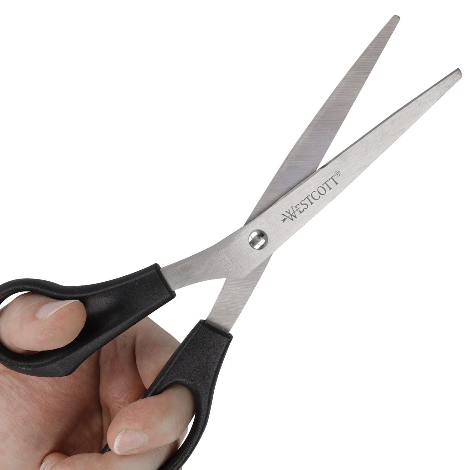 Kantoorschaar Westcott 210mm met kunststof grip linkshandig rvs 4