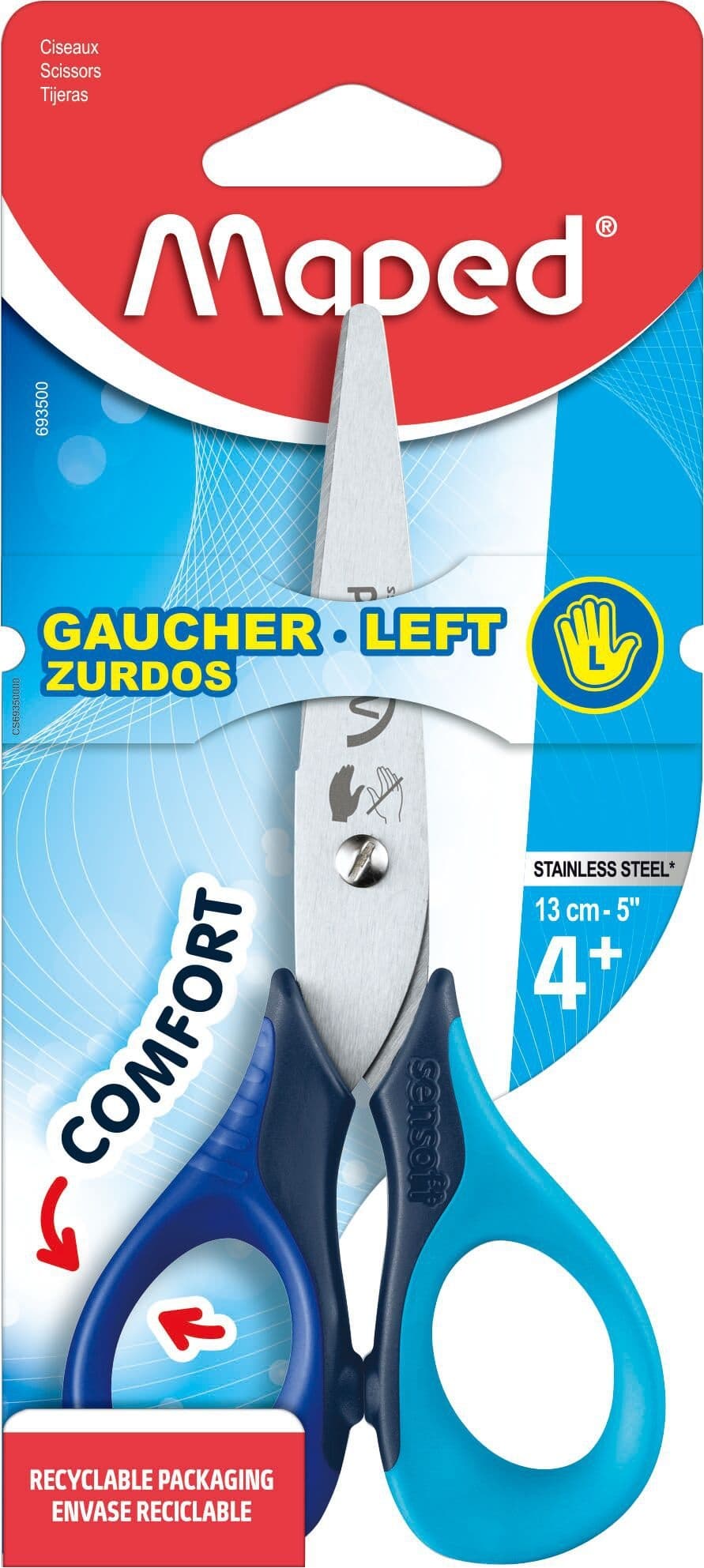 Kinderschaar Maped Sensoft 13cm links assorti 2