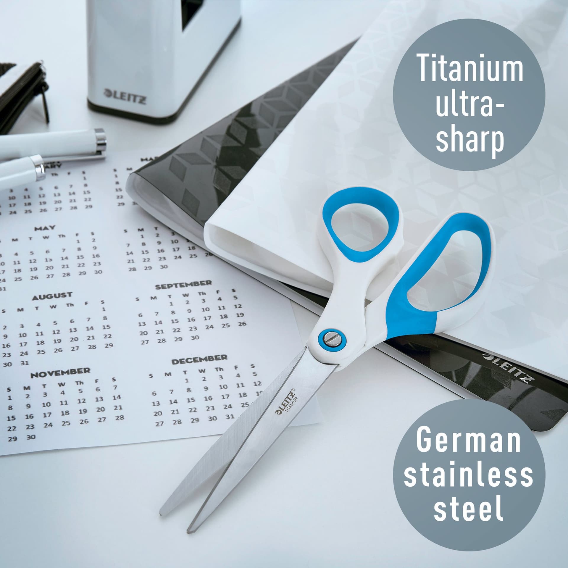 Schaar Leitz WOW 205mm titanium blauw 5