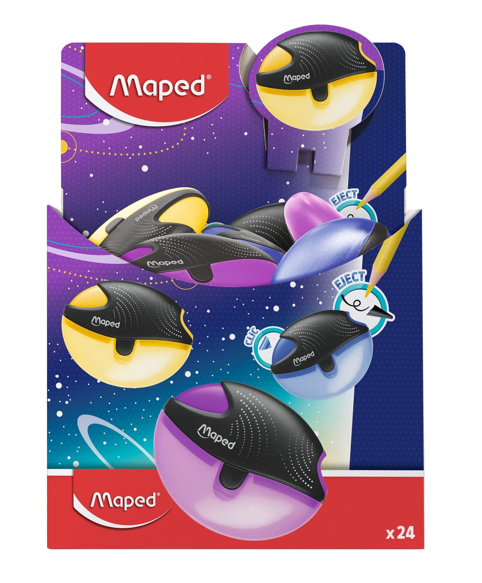 Puntenslijper Maped Galactic 1gaats display á 24 stuks assorti 2
