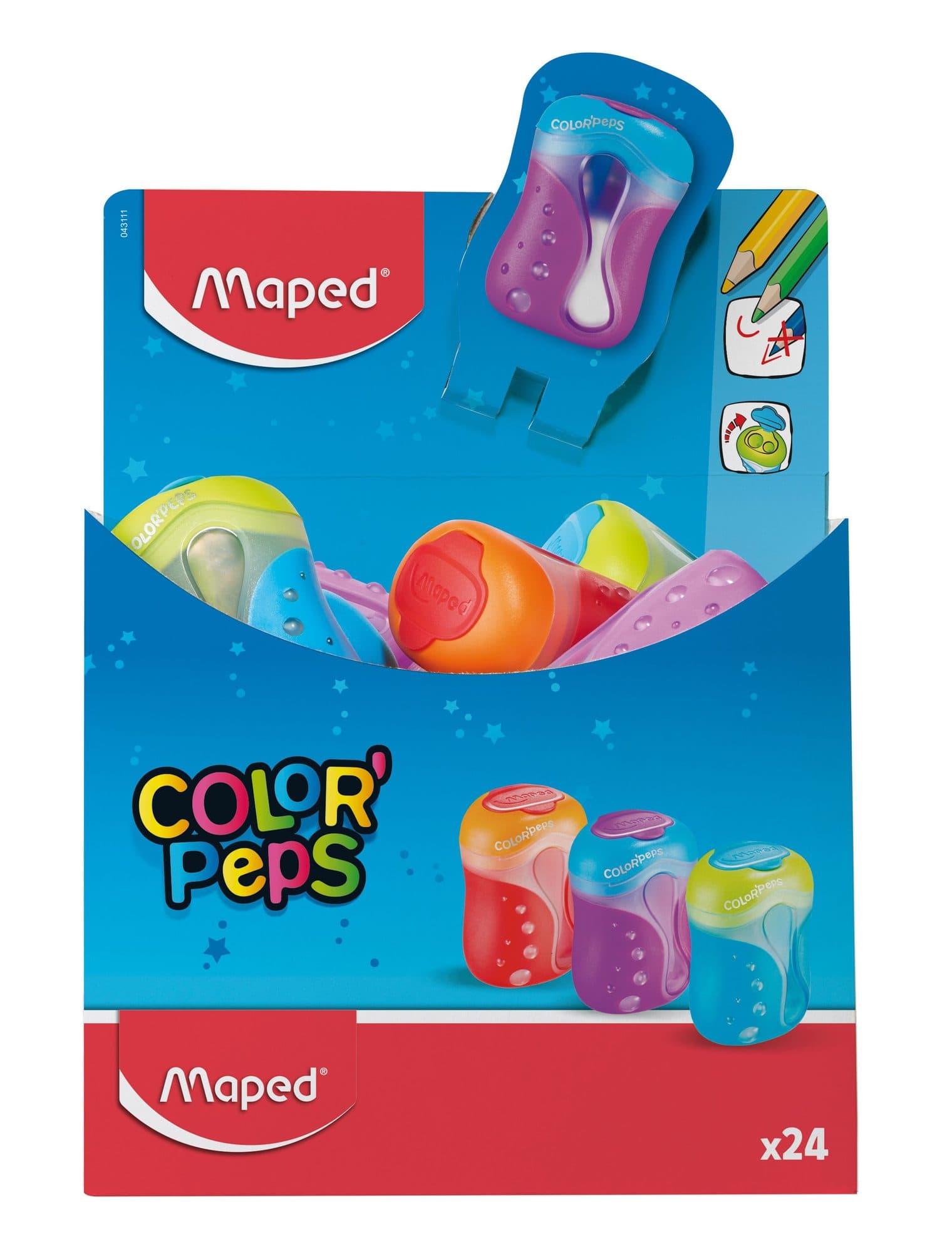 Puntenslijper Maped Color'Peps 2gaats display á 24 stuks assorti 2