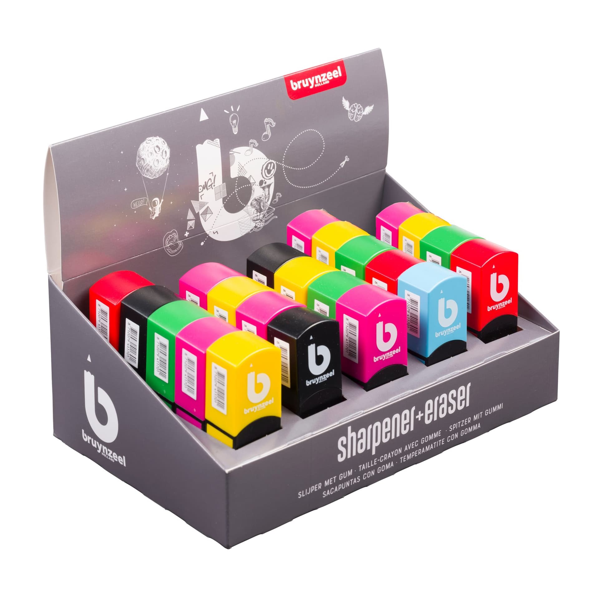 Puntenslijper-gum Bruynzeel Teens assorti