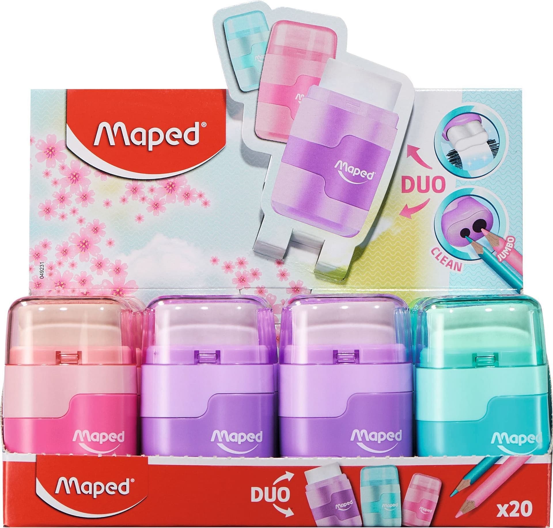Puntenslijper Maped Connect 2-gaats met gum pastel assorti 2