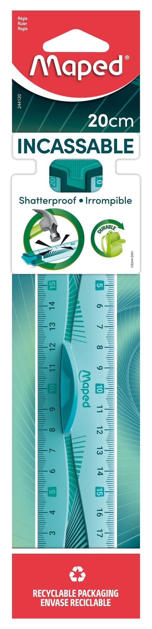 Liniaal Maped Flex met grip 20cm assorti 2