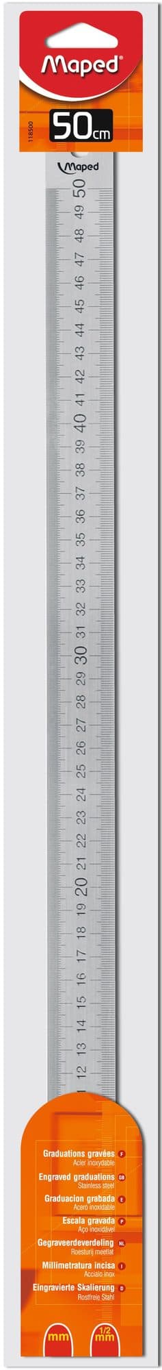 Liniaal Maped metaal 50cm