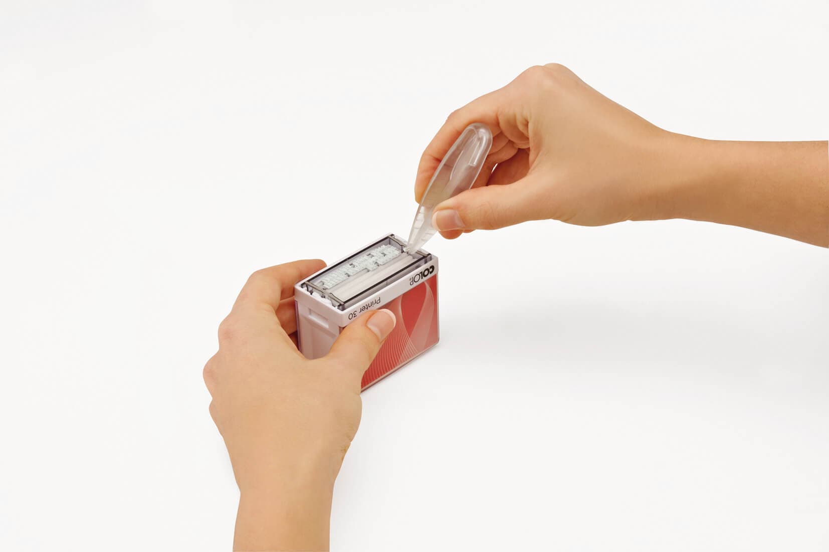 Tekststempel Colop Printer 30/1 letterset en pincet 2