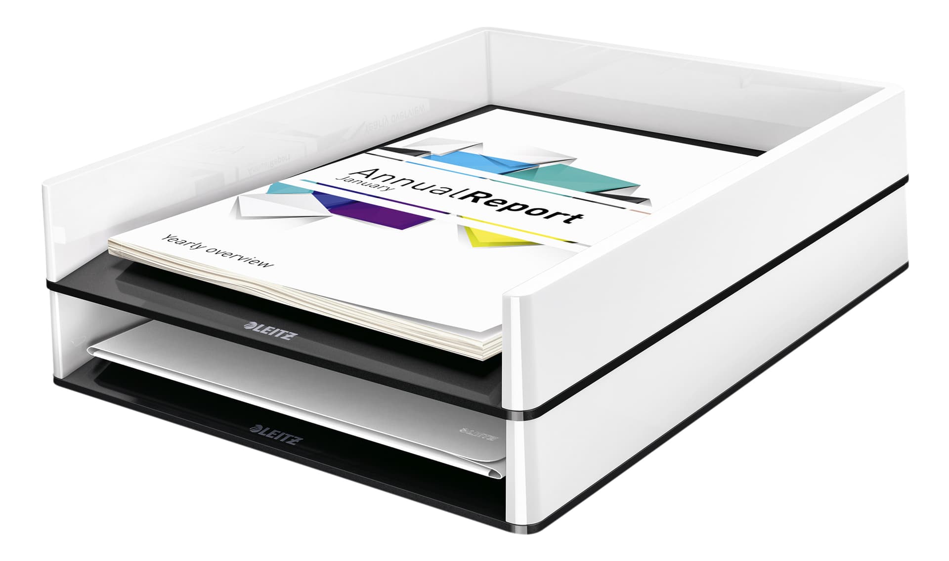 Brievenbak Leitz WOW A4 wit/zwart 2