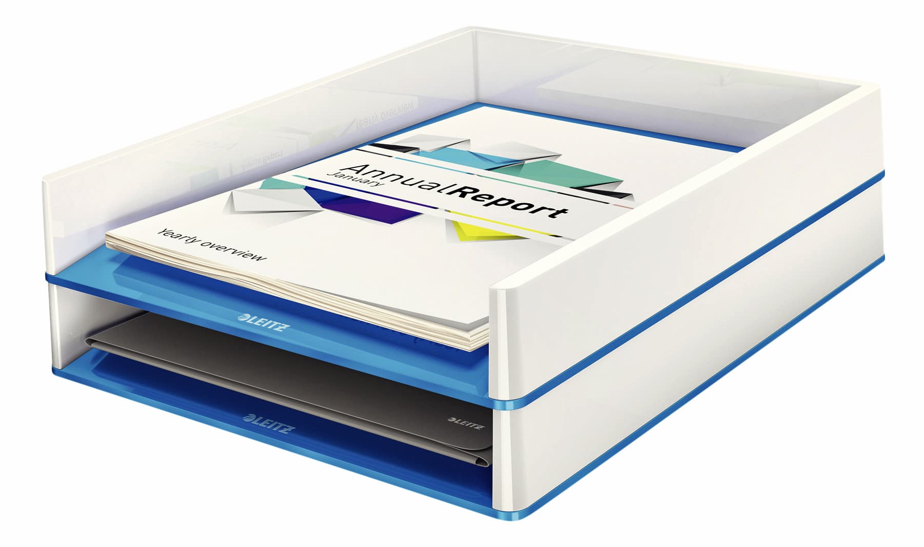 Brievenbak Leitz WOW wit/blauw 2