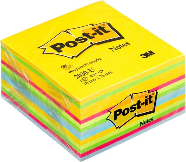 Memoblok Post-it 2030 76x76mm kubus ultra assorti 5