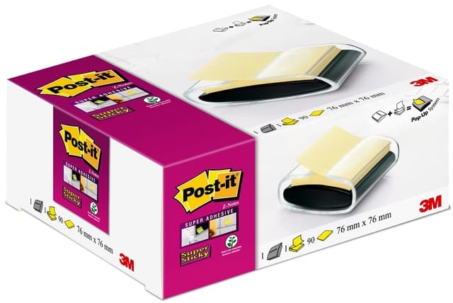 Memoblokdispenser Pro tbv Post-it Z-Notes 76x76mm incl notes transparant zwart 3