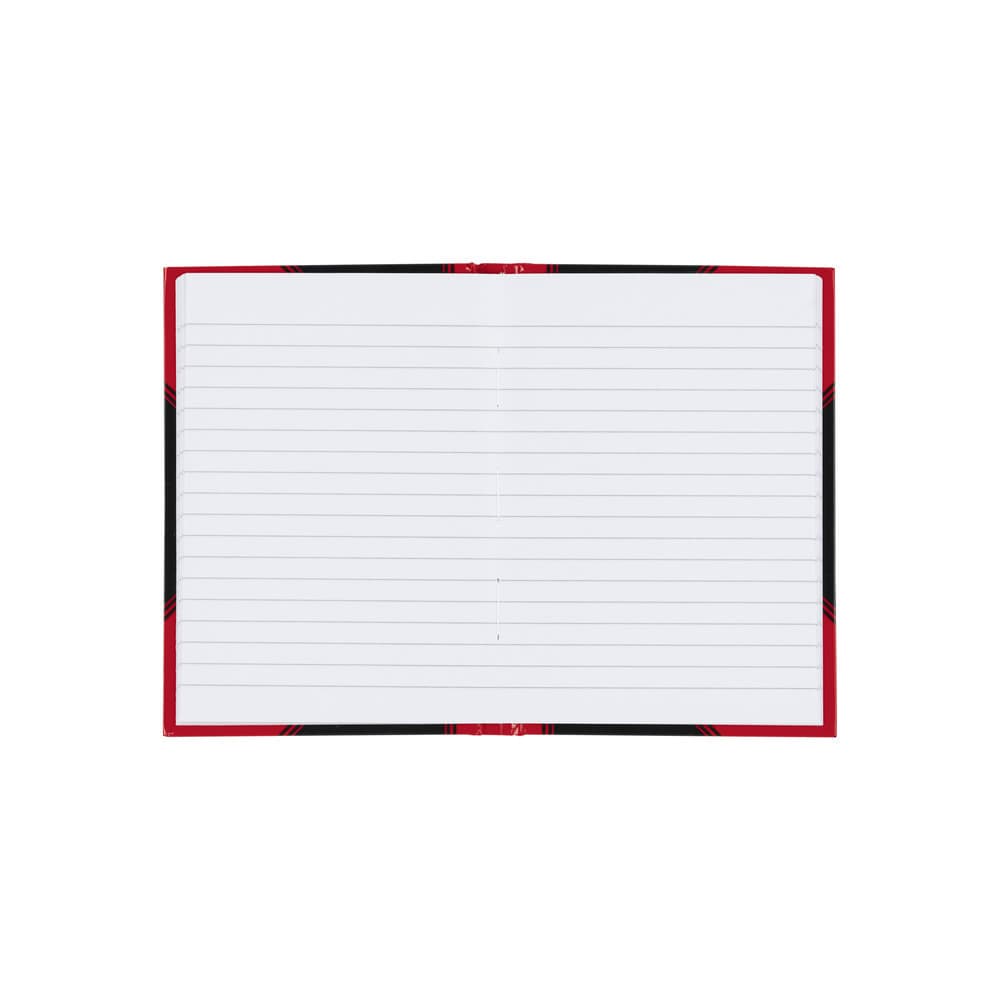 Notitieboek Bantex zwart/rood A6 lijn 70gr 96vel 2