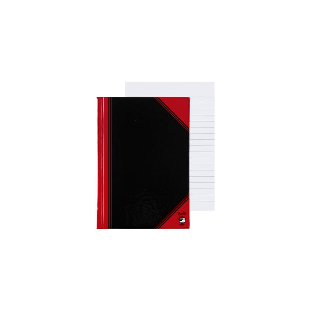 Notitieboek Bantex zwart/rood A6 lijn 70gr 96vel 4