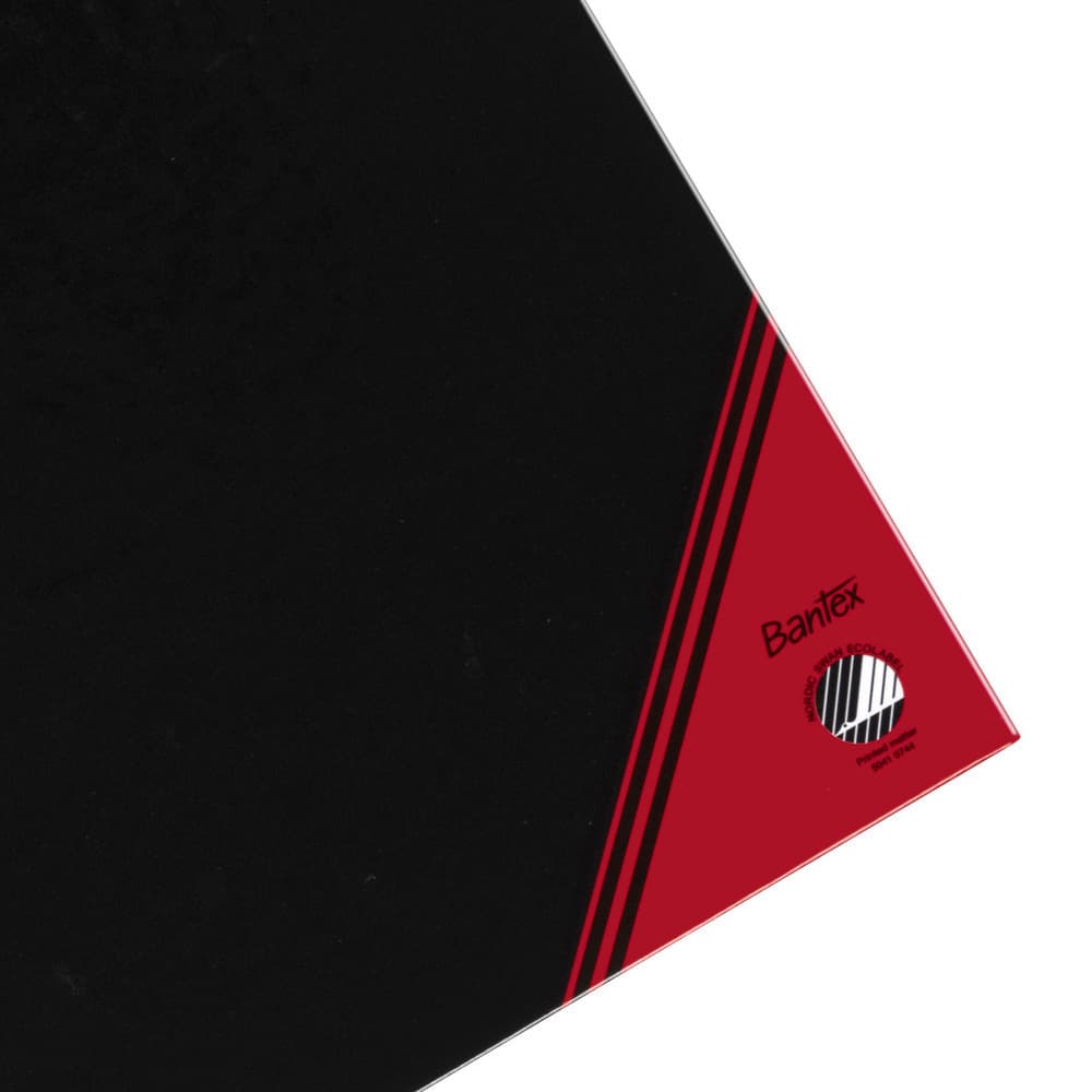 Notitieboek Bantex zwart/rood A5 lijn 70gr 96vel 2