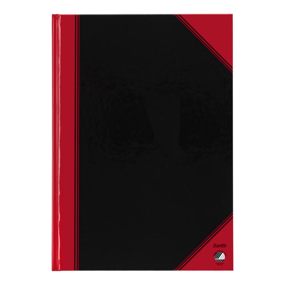 Notitieboek Bantex zwart/rood A4 lijn 70gr 96vel