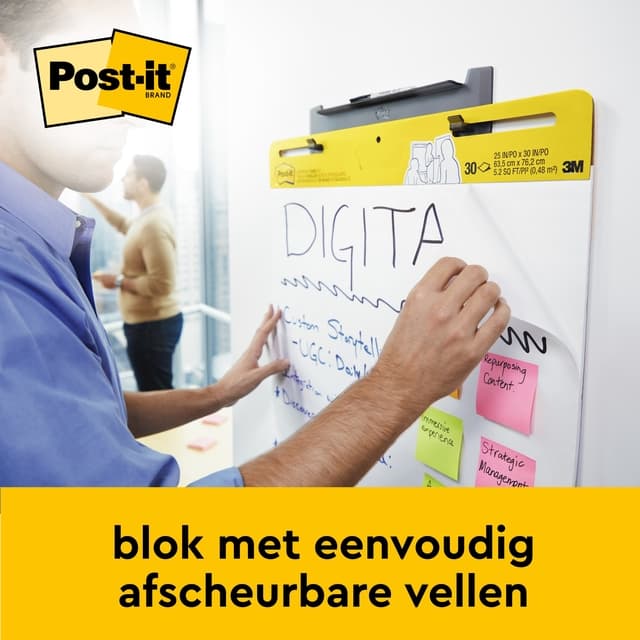 Meeting chart Post-it 566 Super Sticky 50.8x58.4cm wit incl Command bevestigingsstrip 2 stuks 6