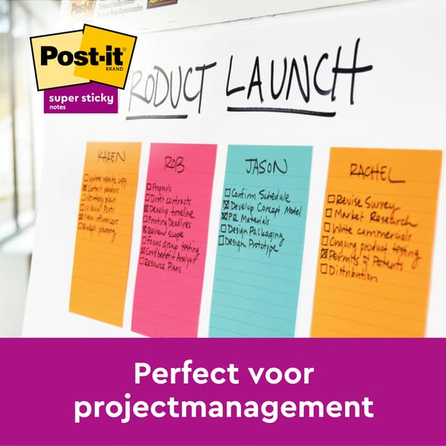 Memoblok Post-it 662 102x152mm ruit geel 6