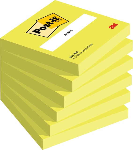 Memoblok Post-it 654 76x76mm neon groen 100 vel